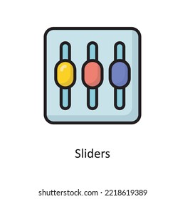 Sliders  Vector  Filled Outline Icon Design illustration. Cloud Computing Symbol on White background EPS 10 File
