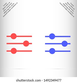 sliders vector icon , Lorem ipsum flat design