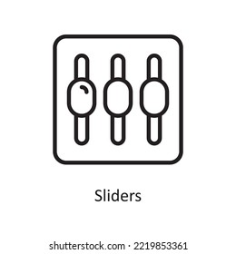 Sliders Vector Outline Icon Design illustration. Cloud Computing Symbol on White background EPS 10 File
