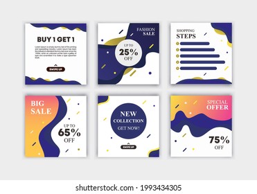 Slides abstract unique colorful editable modern social media banner template. Fashion sale promotion. Suitable for social media post and web internet ads. Vector illustration with photo collage