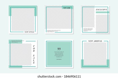 Slides Abstract Unique Editable Minimal Social Media Banner Green Template. For personal  business. Anyone can use this design easily. Promotional web banner social media post. Vector Illustration