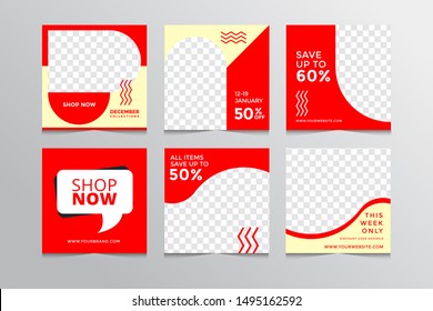 Slides abstract Unique Editable modern Social Media banner Template. .Promotional web banner for social media. Elegant sale and discount promo - Vector.
