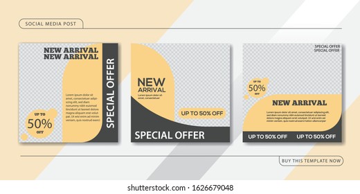Slides abstract Unique Editable modern Social Media banner Template.Anyone can use This Design Easily.Promotional web banner for social media. Elegant sale and discount promo - Vector.