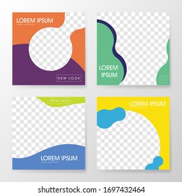 Slides abstract Unique Editable modern. Social Media banner Template. Vector