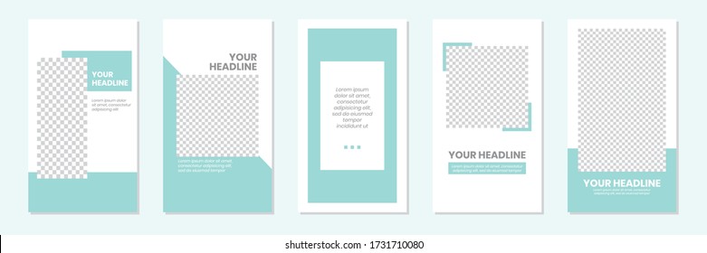 Slides Abstract Unique Editable Modern Social Media Pastel Cyan Blue Green Banner Template. Anyone can use This Design Easily. Promotional web banner for social media stories Vector Illustration