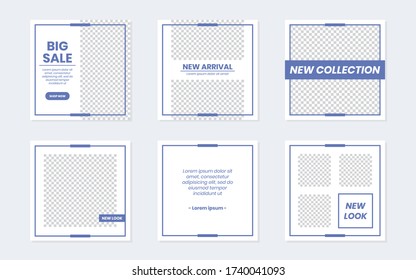 Slides Abstract Unique Editable Modern Social Media Elegant Minimalist Blue Banner Template. Anyone can use This Design Easily. Promotional web banner for social media post. Vector Illustration.