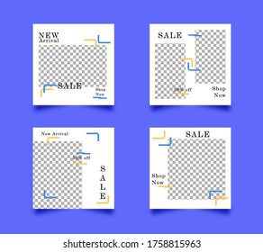 Slides abstract Unique Editable modern Social Media banner Template.Anyone can use This Design Easily. Promotional web banner for social media. Elegant sale and discount promo - Vector.