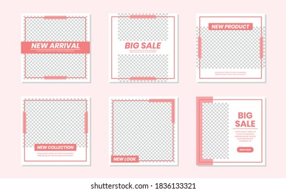 Slides Abstract Unique Editable Modern Social Media Banner Red Template. For personal  business. Anyone can use this design easily. Promotional web banner social media post feed. Vector Illustration