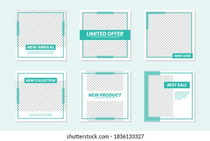 Slides Abstract Unique Editable Modern Social Media Banner Green Template. For personal  business. Anyone can use this design easily. Promotional web banner social media post feed.Vector Illustration