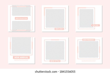 Slides Abstract Unique Editable Modern Social Media Banner Pink Template. For personal  business. Anyone can use this design easily. Promotional web banner social media post feed. Vector Illustration