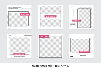 Slides Abstract Unique Editable Modern Social Media Banner Pink Template. For personal  business. Anyone can use this design easily. Promotional web banner social media post feed.Vector Illustration
