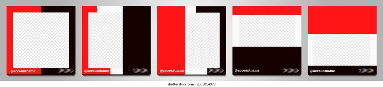 Slides Abstract Unique Editable Modern Social Media Banner Red Template. For personal business. Anyone can use this design easily. Promotional web banner social media post feed. Vector Illustration