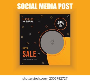 Slides abstract Unique Editable modern Social Media banner Template.Anyone can use This Design Easily.Promotional web banner for social media. Elegant sale and discount promo - Vector