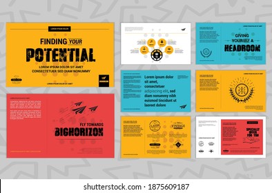 Slides, Designer Brouchure, Annual Report, presentation, Custom slides Colorful book, guideline, magazine, vector design template