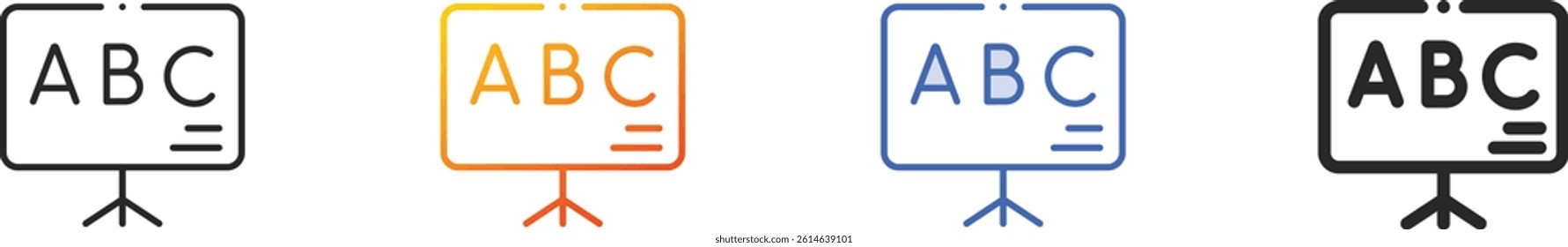 slides icon.Thin Linear, Gradient, Blue Stroke and bold Style Design Isolated On White Background