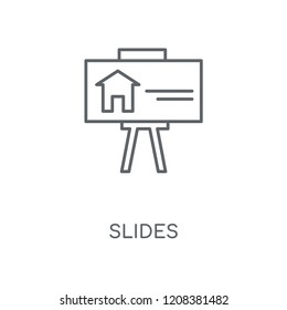 Slides Linear Icon Slides Concept Stroke Stock Vector (Royalty Free ...