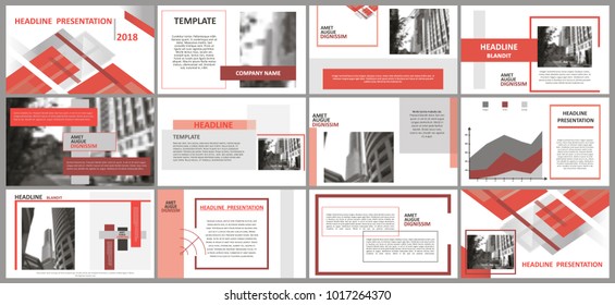 Slides. Modern presentation template. Abstract infographic elements. Title sheet. Brochure cover design. Illustration with image. Business. Light. Simple. Corporate info banner frame. Red Purple Grey.