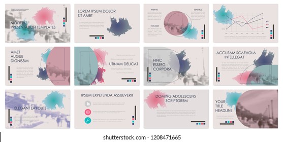 Slides. Modern presentation template. Abstract infographic elements. Title sheet. Brochure cover design. Illustration with image. Light. Simple. Corporate info banner frame. Business.Gentle.Creative.