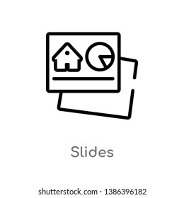 slides vector line icon. Simple element illustration. slides outline icon from real estate concept. Can be used for web and mobile