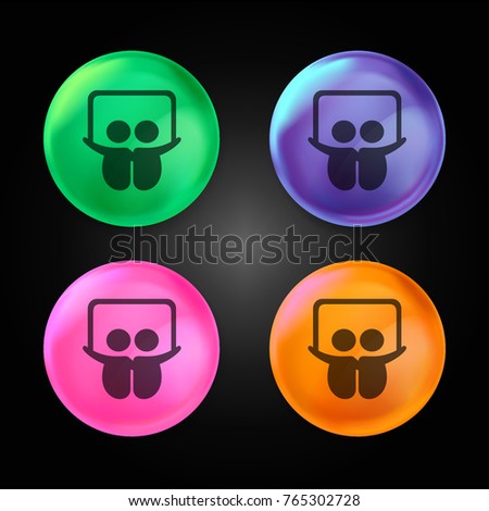Slideshare logo crystal ball design icon in green - blue - pink and orange.