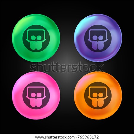 Slideshare logo crystal ball design icon in green - blue - pink and orange.