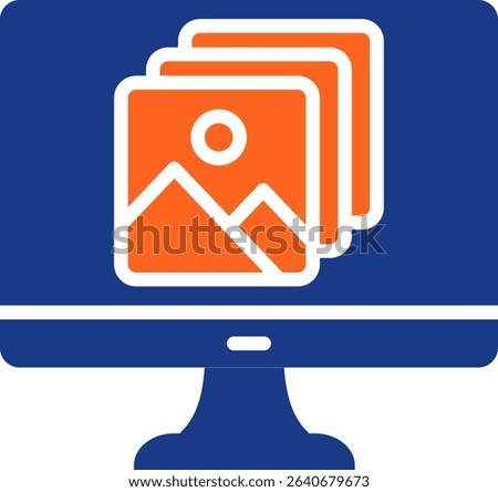 Slideshow Icon Fill Vector Illustration
