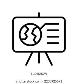 slideshow icon. Line Art Style Design Isolated On White Background