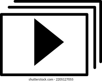 Slideshow Line Vector Icon. Presentation, Slide, Show Outline Sign. Media, Multimedia, Video, Audio, Projection.eps
