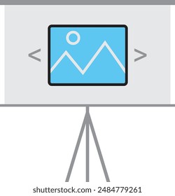 Slideshow, projector, presentation line vector icon for web site and mobile app