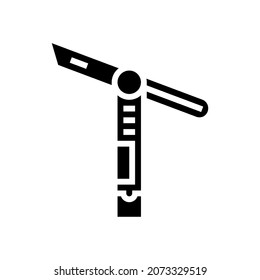 sliding bevel carpenter accessory glyph icon vector. sliding bevel carpenter accessory sign. isolated contour symbol black illustration