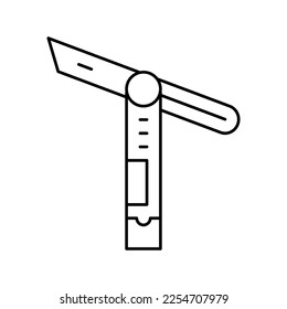 sliding bevel carpenter accessory line icon vector. sliding bevel carpenter accessory sign. isolated contour symbol black illustration