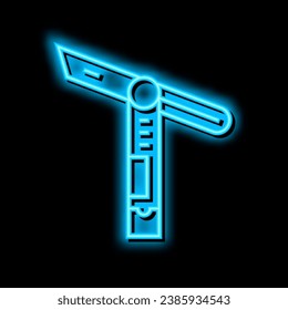 sliding bevel carpenter accessory neon light sign vector. sliding bevel carpenter accessory illustration