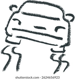 sliding car car accident insurance related icon crayon chalk drawing vector