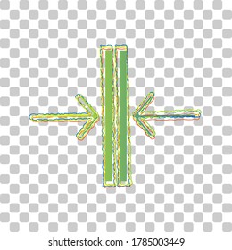 Sliding door, automatic door sign. Blue to green gradient Icon with Four Roughen Contours on stylish transparent Background. Illustration.