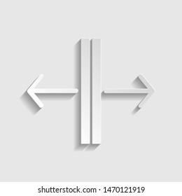 Sliding door, automatic door sign. Paper style icon. Illustration.