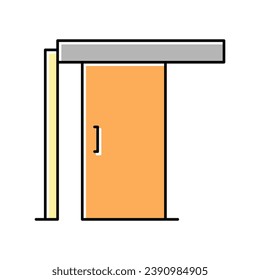 vector de icono de color de puerta corredera. señal de puerta corredera. ilustración de símbolo aislado