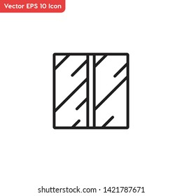 Sliding door, glass doors vector icon