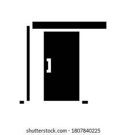 sliding door glyph icon vector. sliding door sign. isolated contour symbol black illustration