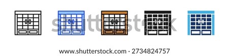 Sliding Door Icon Collection With Multiple Styles
