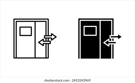 sliding door icon set. sliding door sign. vector illustration on white background.