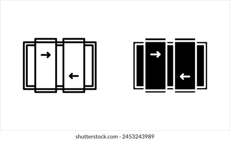 sliding door icon set. sliding door sign. vector illustration on white background.