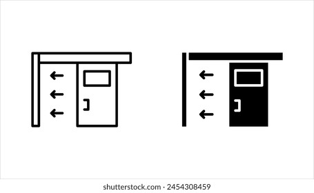 sliding door icon set. sliding door sign. vector illustration on white background.