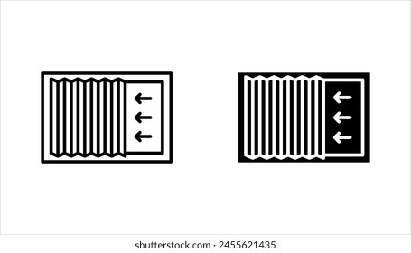 sliding door icon set. sliding door sign. vector illustration on white background.