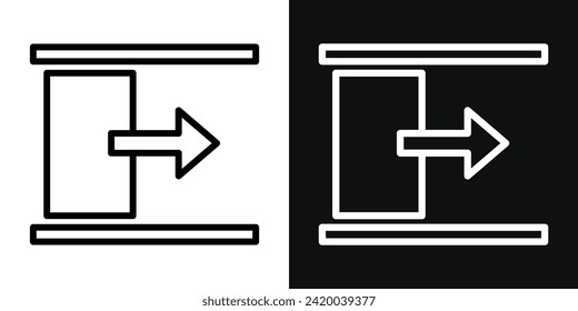 Symbol für die Schiebetür eingestellt. Vektorgrafik