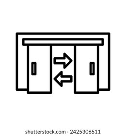 icono de puerta corredera vector color editable