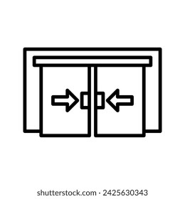 icono de puerta corredera vector color editable