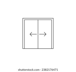 Sliding door icon. Vector illustration.