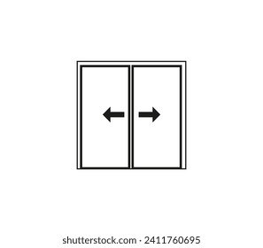 Sliding door icon. Vector illustration.