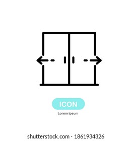 Sliding door icon vector isolated on white background.