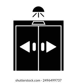 Vector de icono de puerta corredera sobre fondo blanco